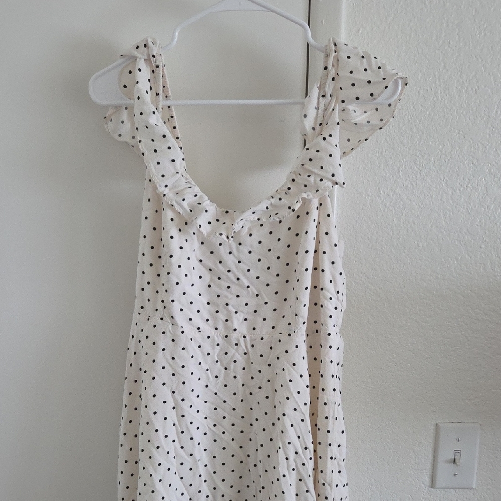 Old Navy White Polka Dot Midi Dress